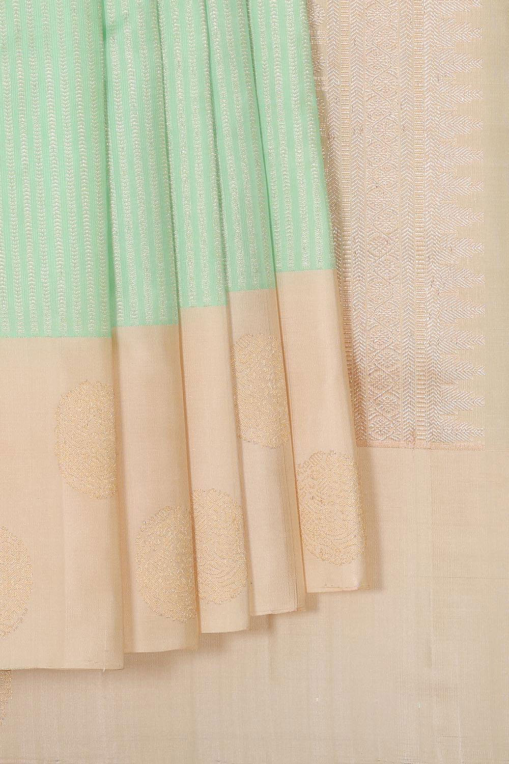 Kanchipattu Light Mint Green Brocade Saree