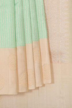 Image of Kanchipattu Light Mint Green Brocade Saree