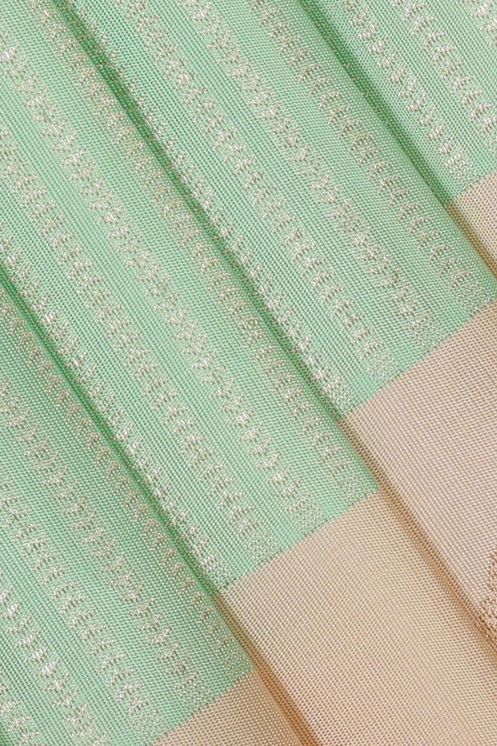 Kanchipattu Light Mint Green Brocade Saree