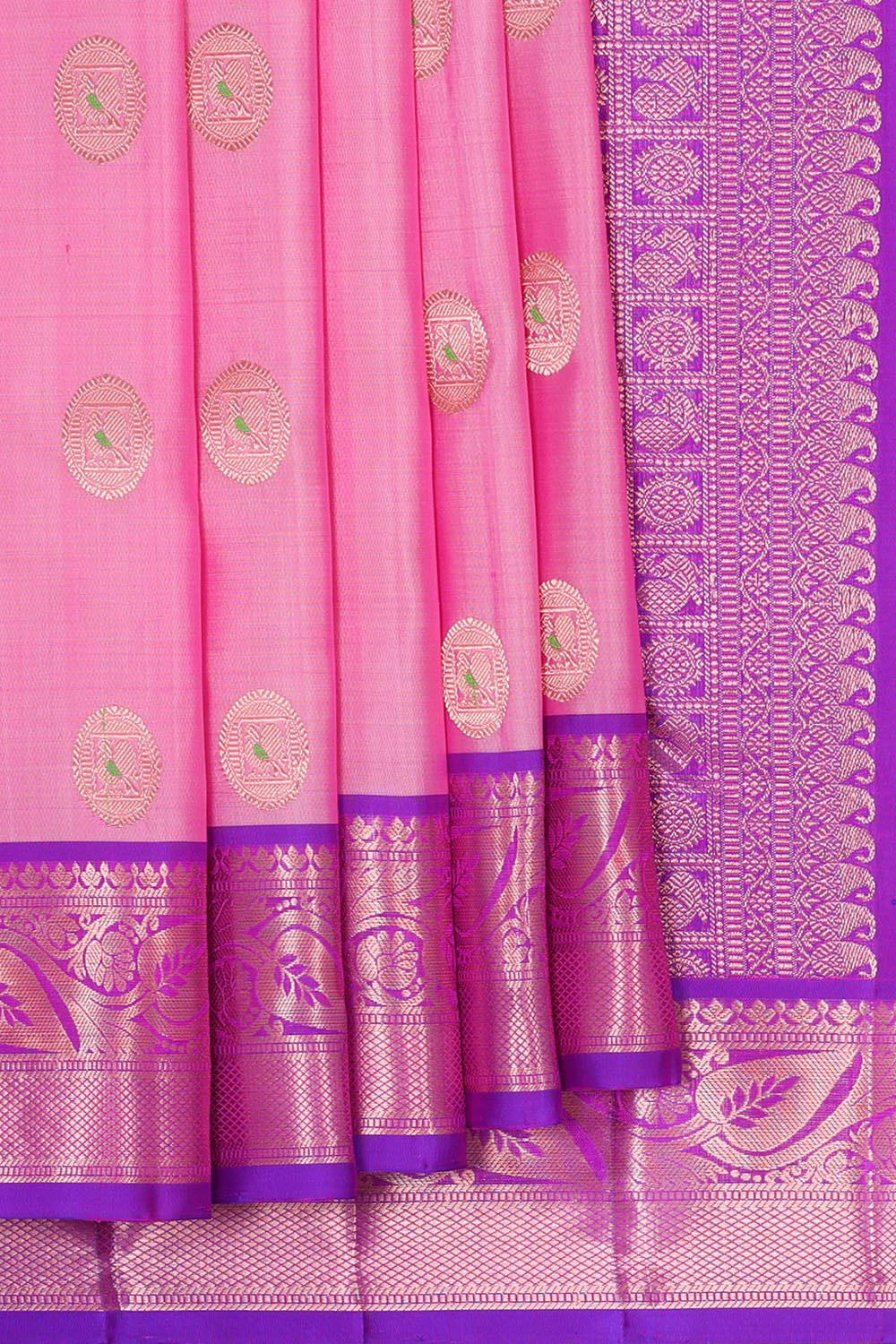 Kanchipattu Pink Brocade Saree