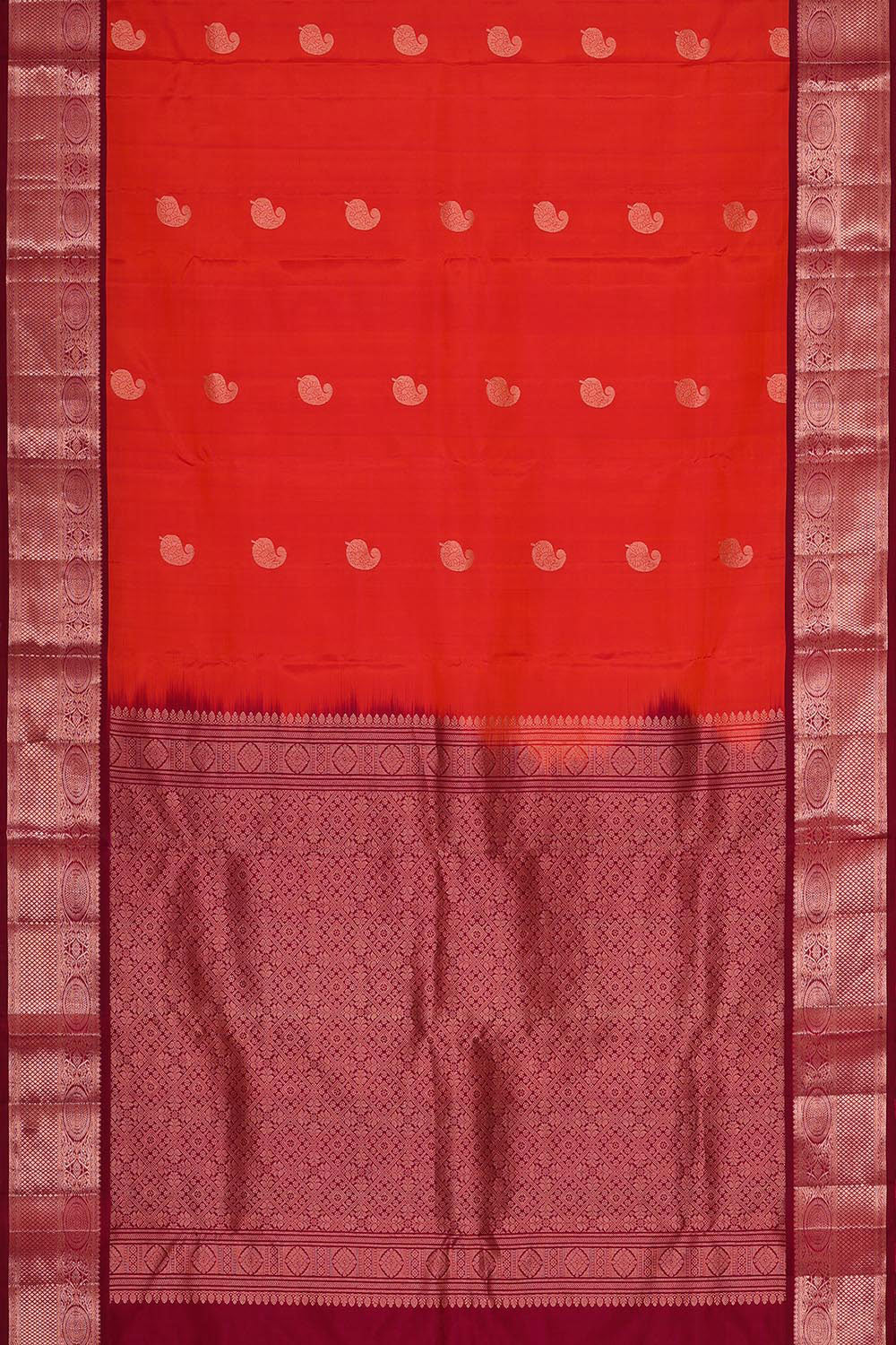 Kanchipattu Light Red Brocade Saree