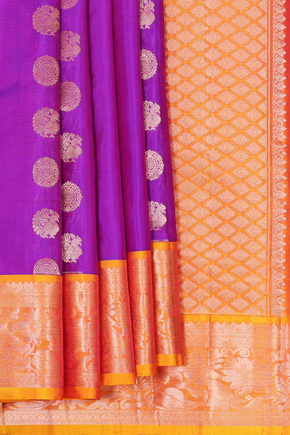 Kanchipattu Magenta Purple Brocade Saree