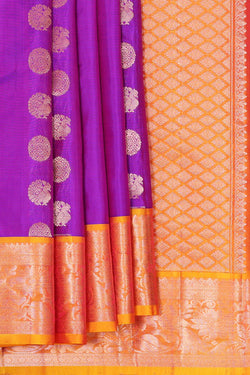 Image of Kanchipattu Magenta Purple Brocade Saree