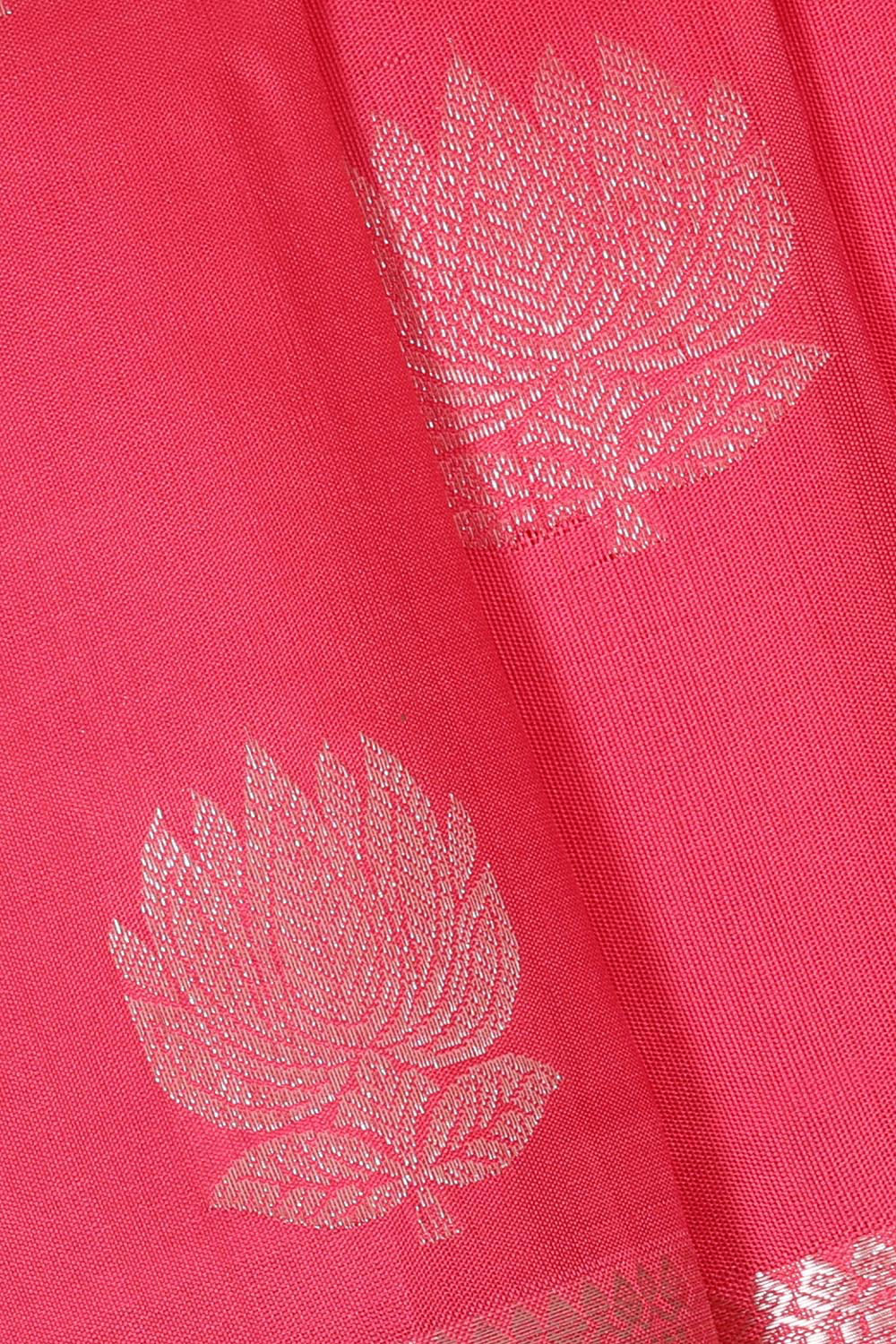 Kanchipattu Peach Pink Brocade Saree