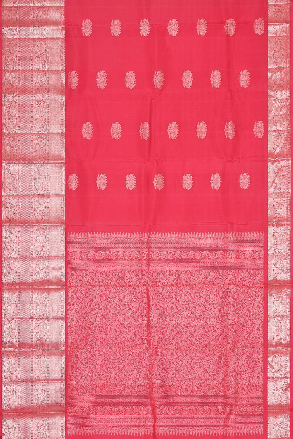 Kanchipattu Peach Pink Brocade Saree