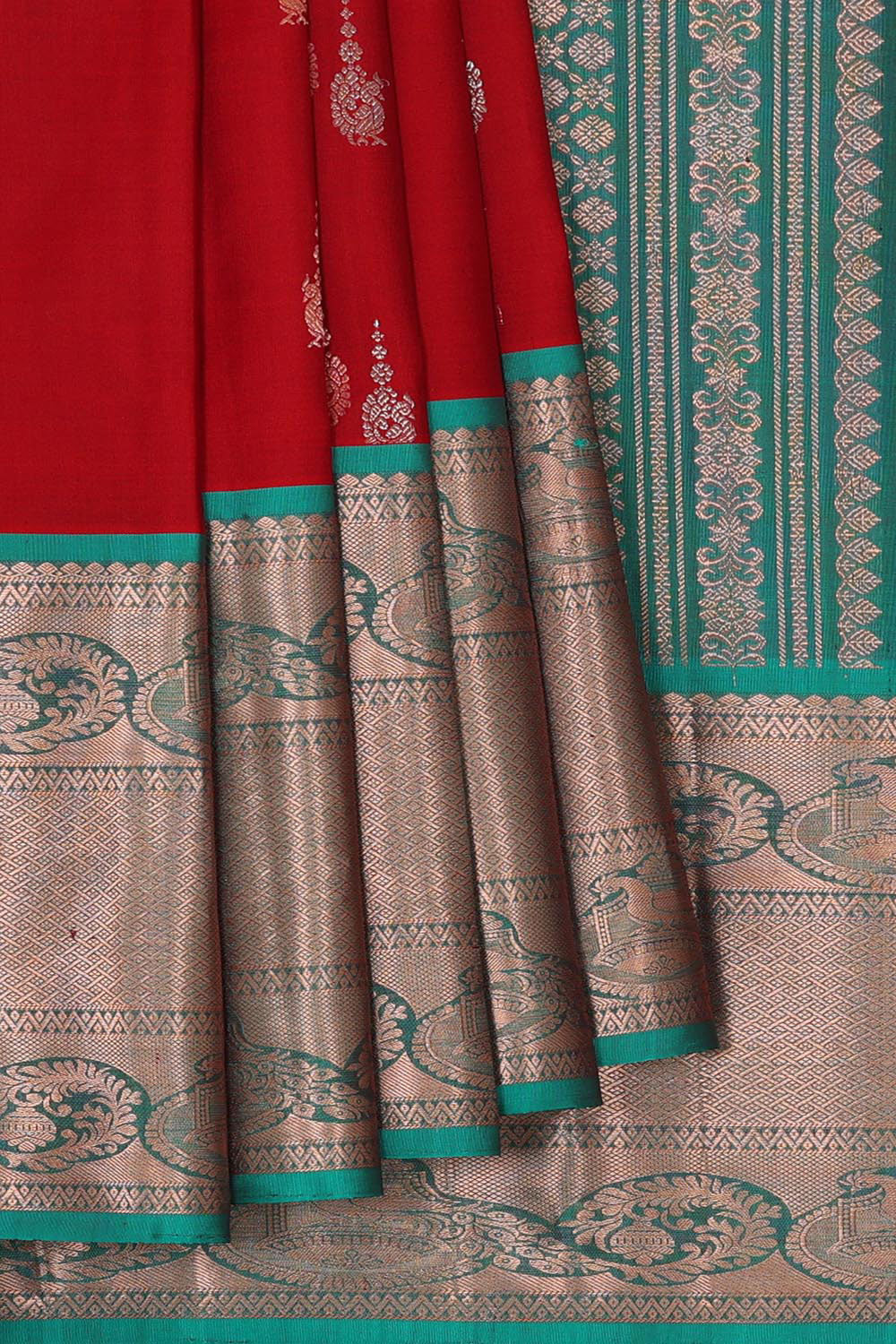 Kanchipattu Red Brocade Saree