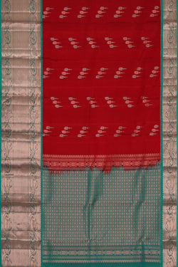 Image of Kanchipattu Red Brocade Saree