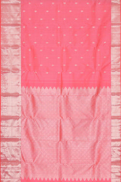 Image of Kanchipattu Peach Pink Brocade Saree