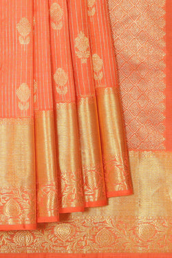 Image of Kanchipattu Peach Brocade Saree