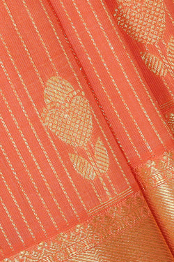 Image of Kanchipattu Peach Brocade Saree