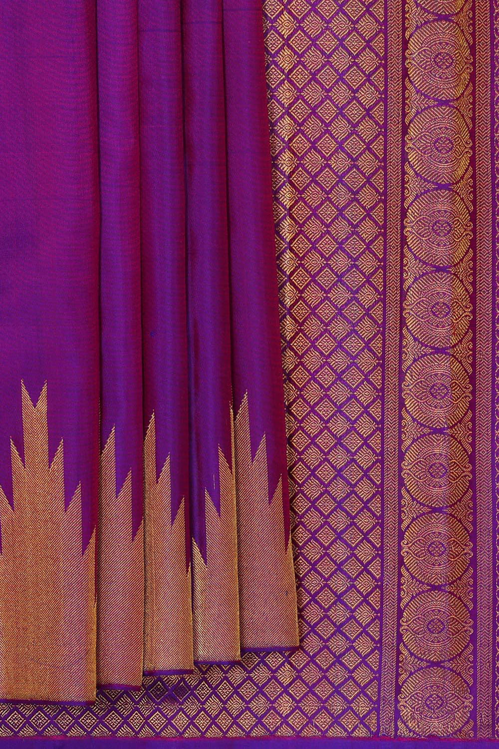 Kanchipattu Magenta Purple Brocade Saree