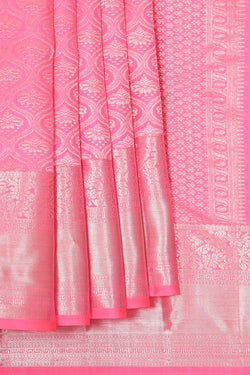 Image of Kanchipattu Rose Pink Brocade Saree