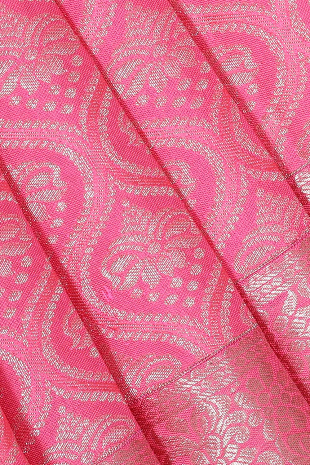 Kanchipattu Rose Pink Brocade Saree