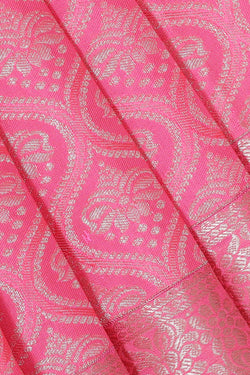 Image of Kanchipattu Rose Pink Brocade Saree