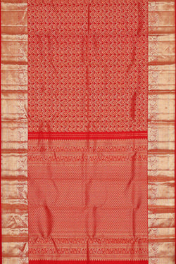 Image of Kanchipattu Red Brocade Saree