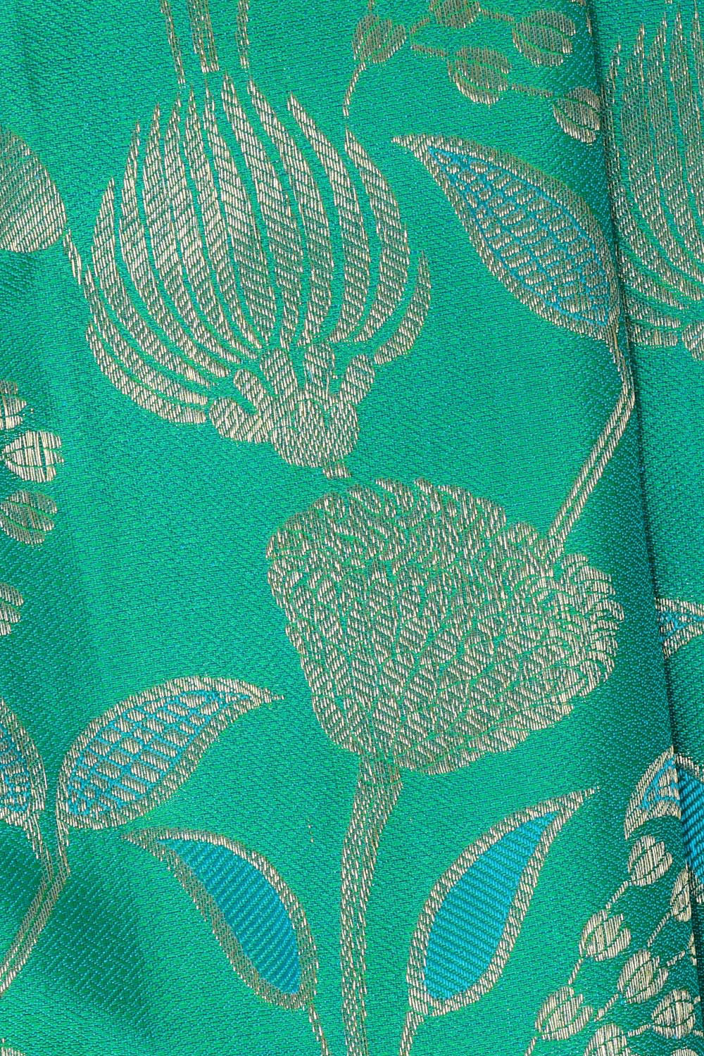 Kanchipattu Sea Green Brocade Saree