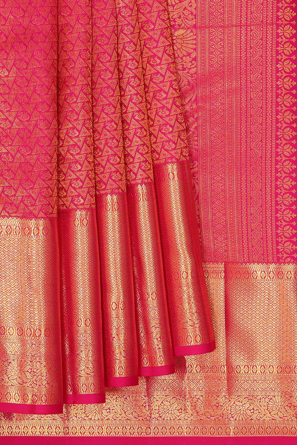 Kanchipattu Rani Pink Brocade Saree