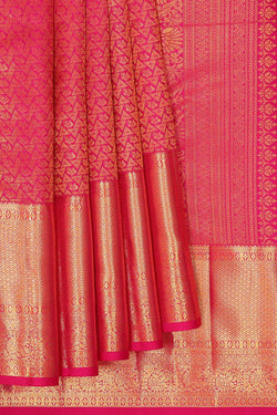 Image of Kanchipattu Rani Pink Brocade Saree