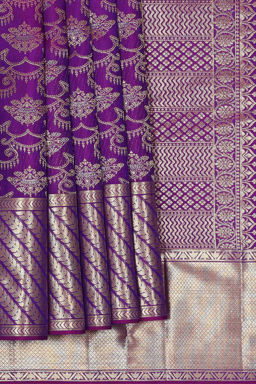 Kanchipattu Purple Brocade Saree