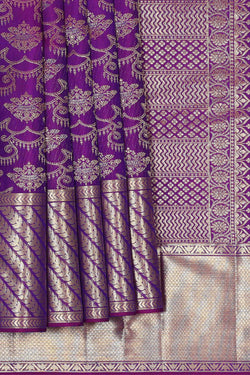 Image of Kanchipattu Purple Brocade Saree