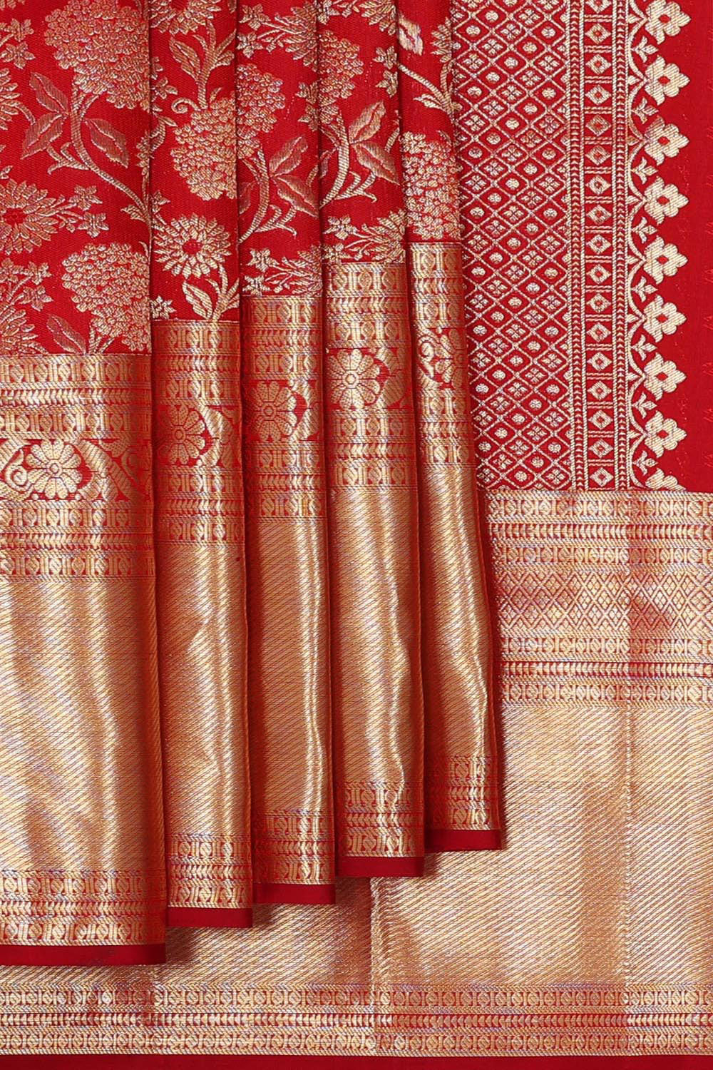 Kanchipattu Red Brocade Saree