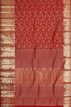 Image of Kanchipattu Red Brocade Saree