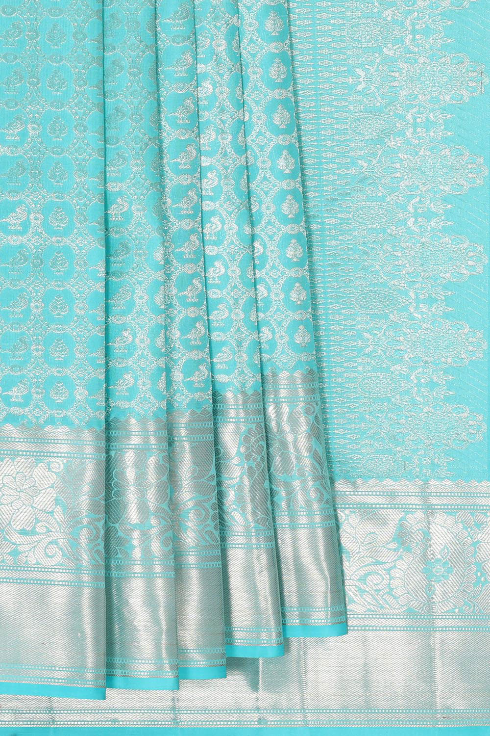 Kanchipattu Light Blue Brocade Saree