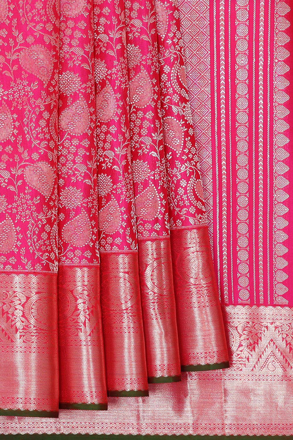 Kanchipattu Rani Pink Brocade Saree