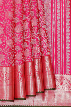 Image of Kanchipattu Rani Pink Brocade Saree