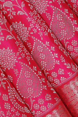 Image of Kanchipattu Rani Pink Brocade Saree