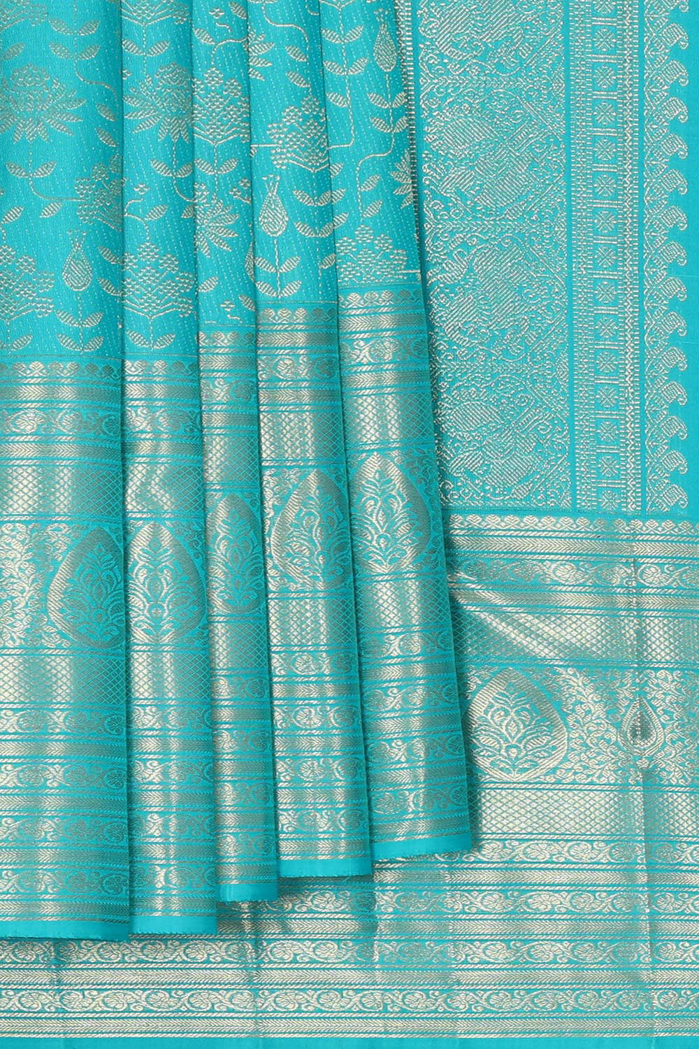 Kanchipattu Sky Blue Brocade Saree