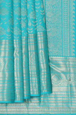 Image of Kanchipattu Sky Blue Brocade Saree