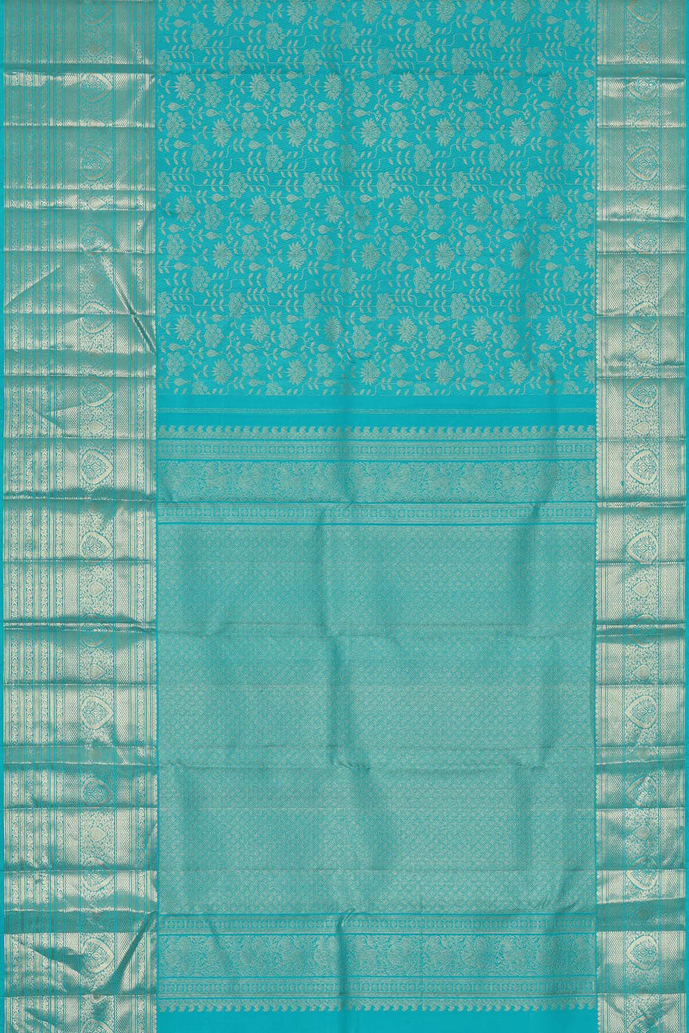 Kanchipattu Sky Blue Brocade Saree