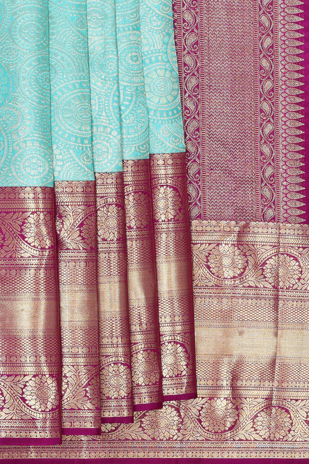 Kanchipattu Light Blue Brocade Saree