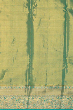 Image of Kanchipattu Golden Green Tissue Brocade Saree