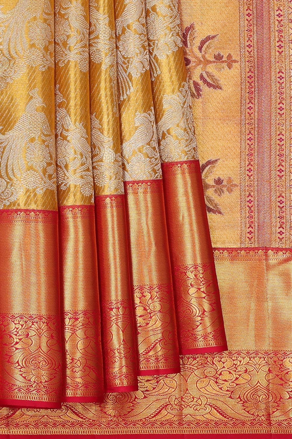 Kanchipattu Gold Tissue Brocade Saree