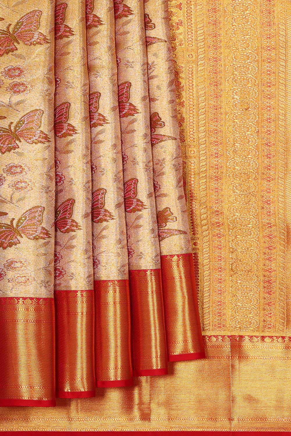 Kanchipattu Gold Tissue Brocade Saree