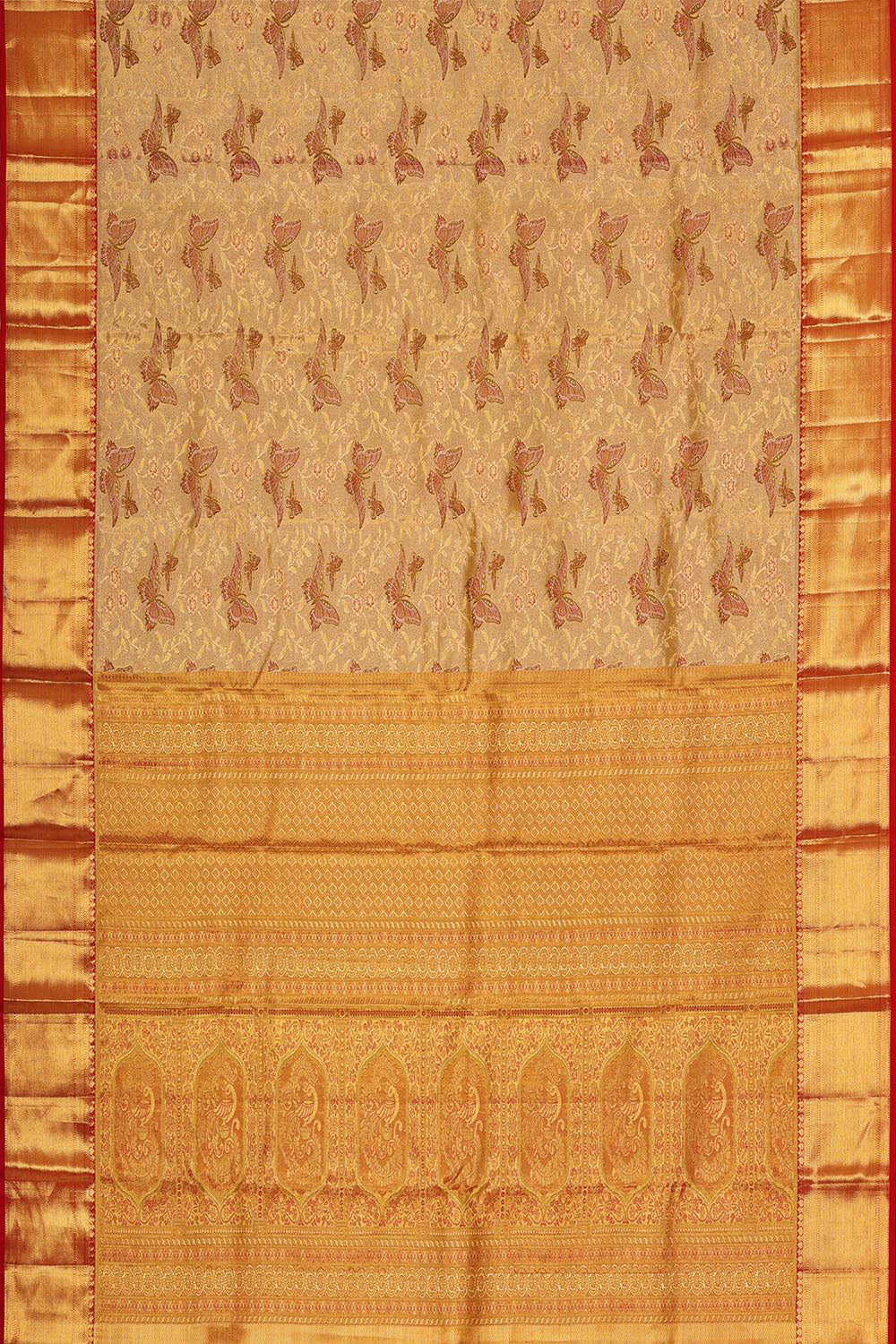 Kanchipattu Gold Tissue Brocade Saree