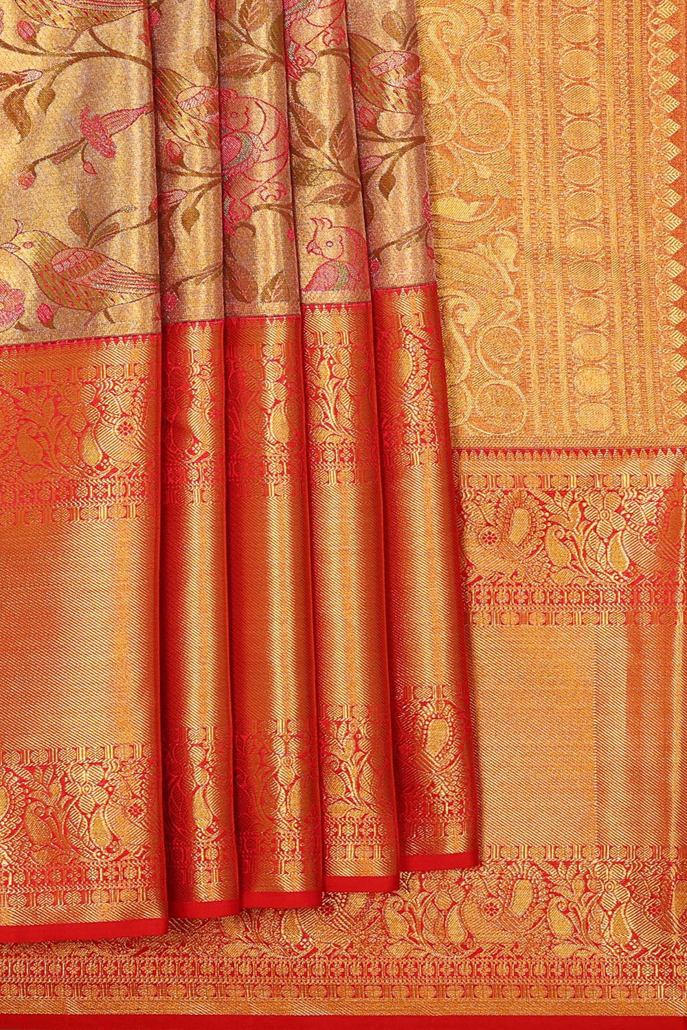 Kanchipattu Gold Tissue Brocade Saree