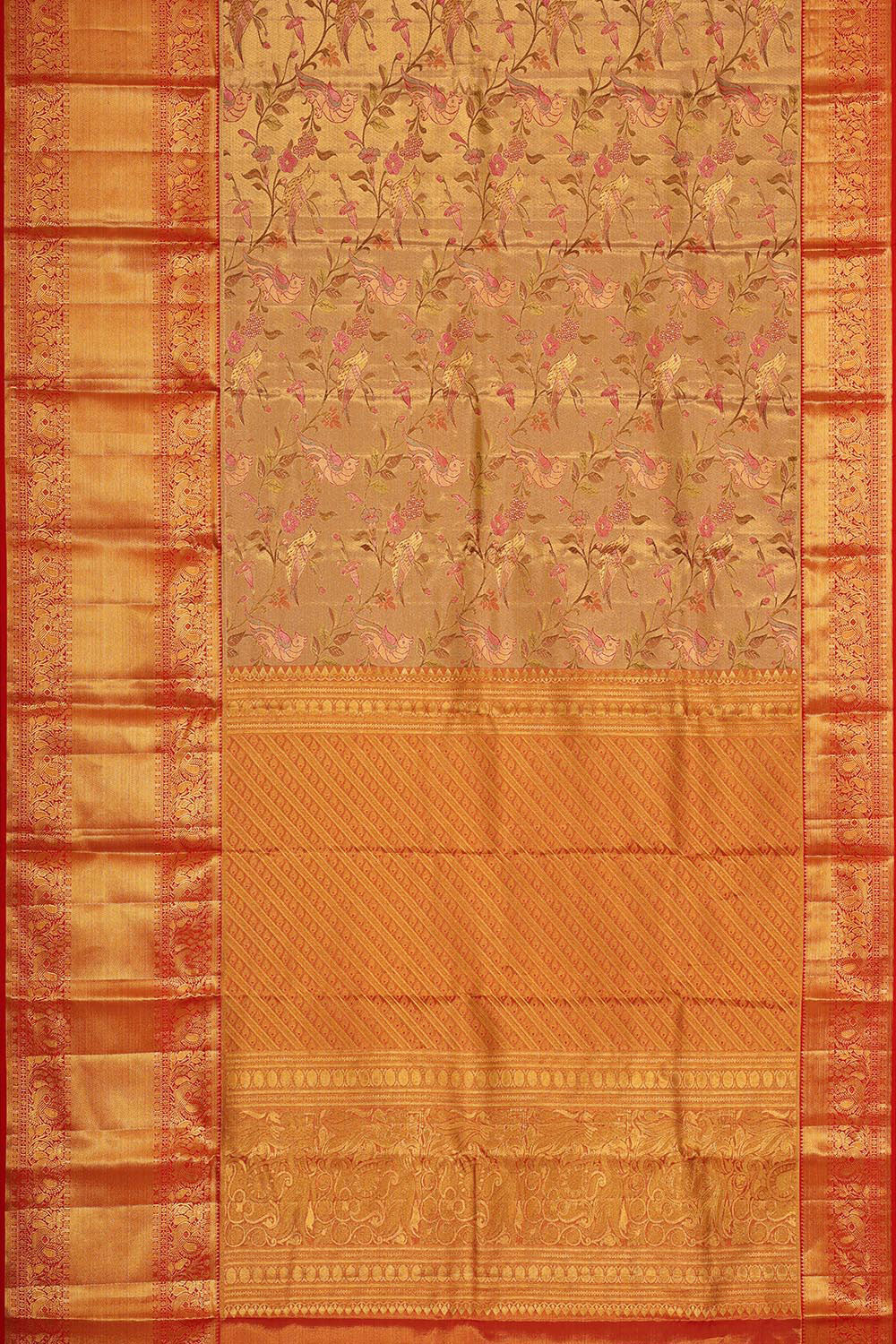 Kanchipattu Gold Tissue Brocade Saree