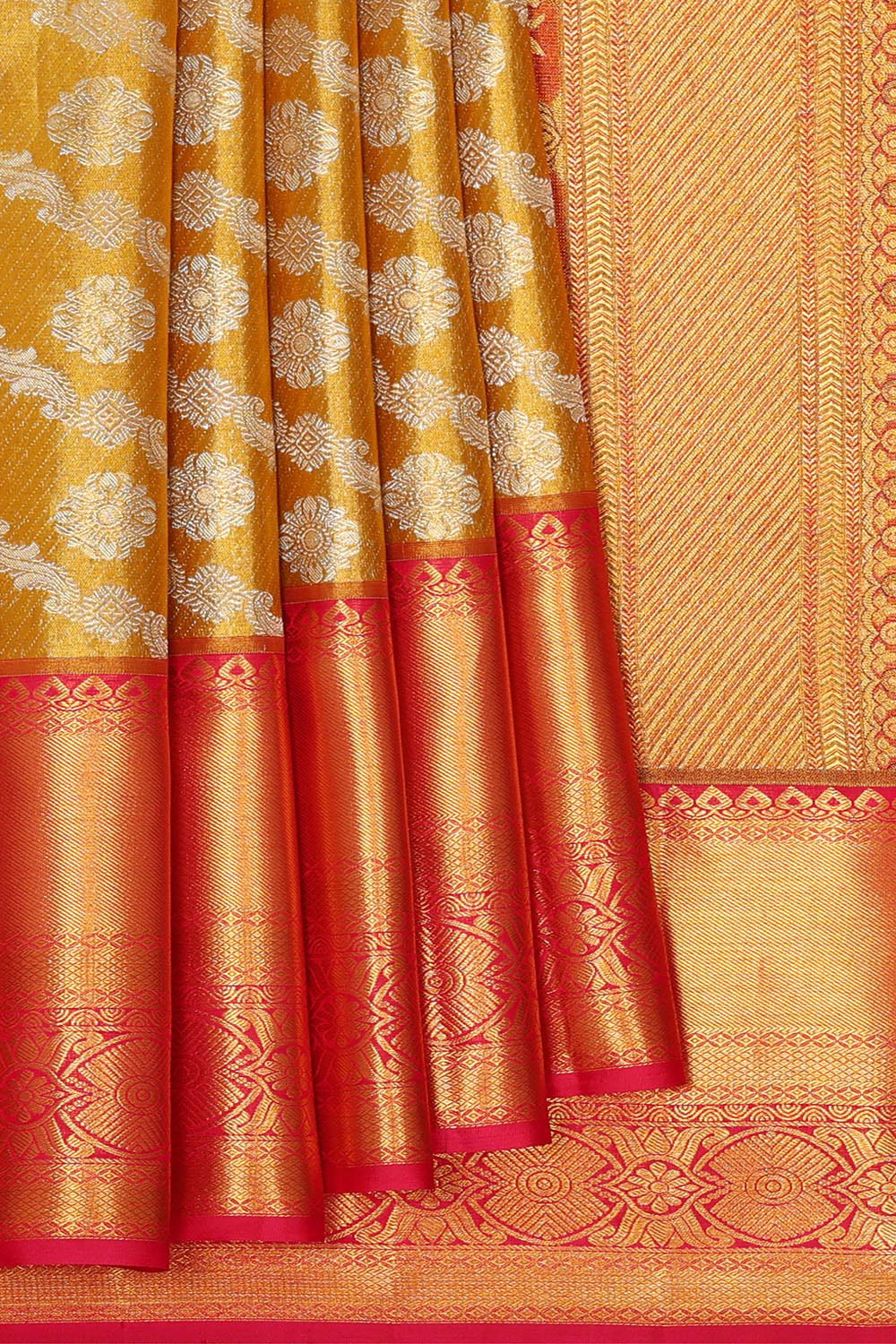 Kanchipattu Gold Tissue Brocade Saree