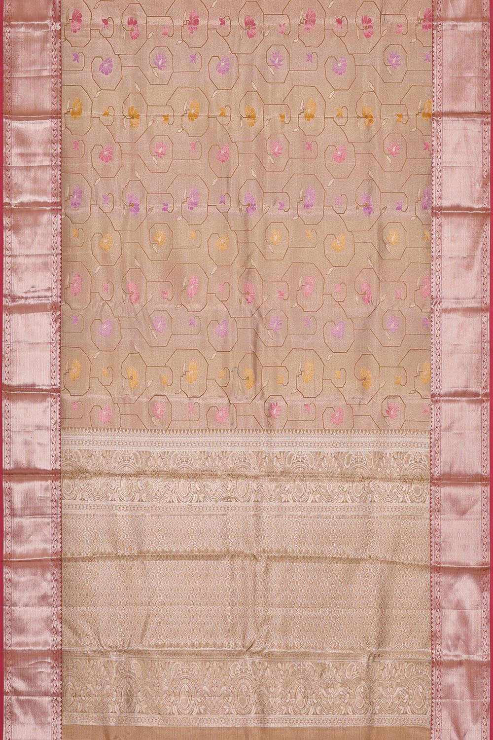 Kanchipattu Gold Tissue Brocade Saree