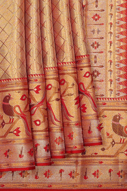 Image of Kanchipattu Gold Tissue Brocade Saree