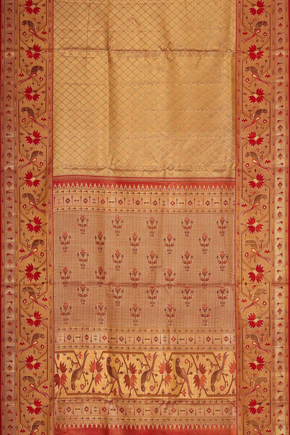 Kanchipattu Gold Tissue Brocade Saree