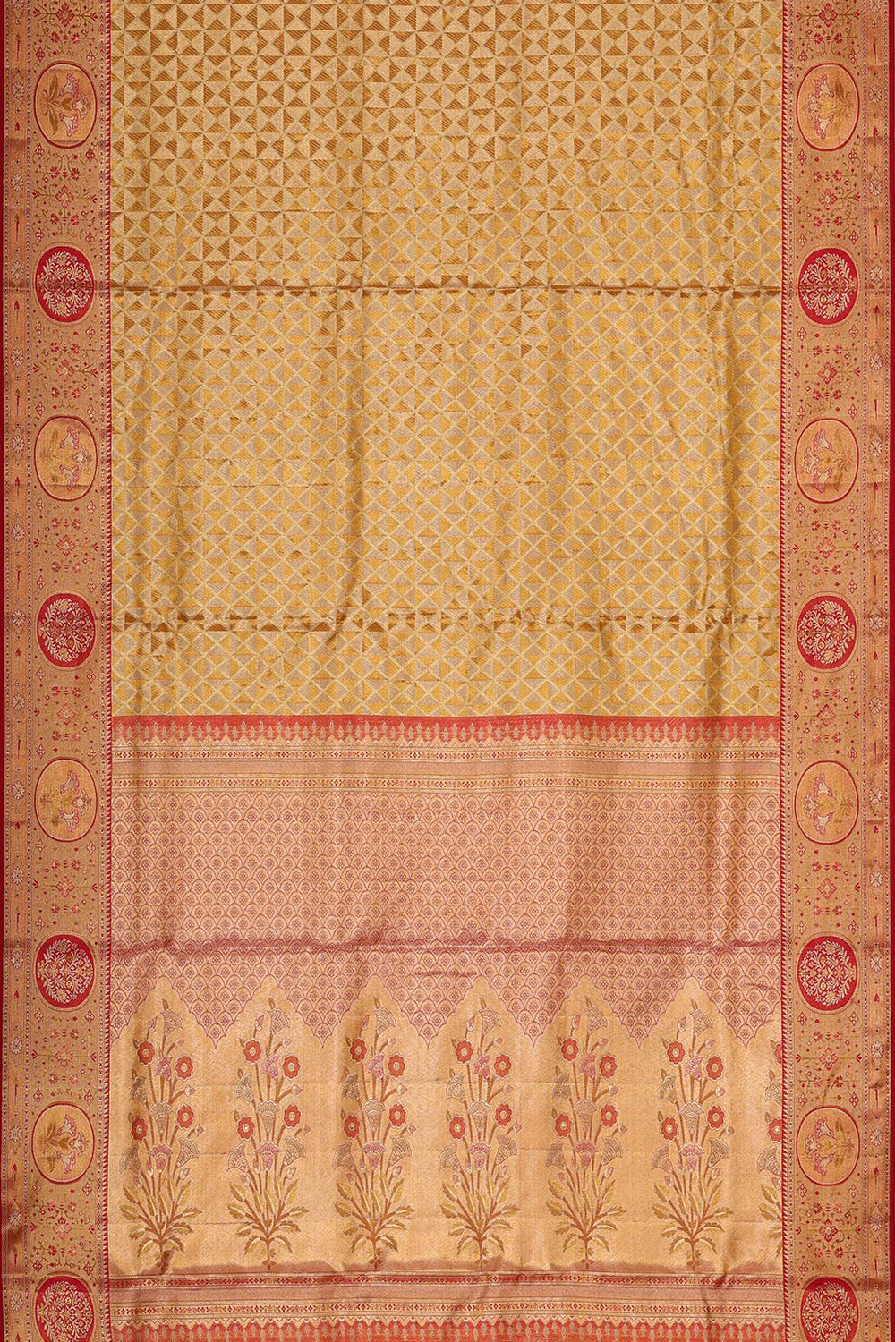 Kanchipattu Gold Tissue Brocade Saree