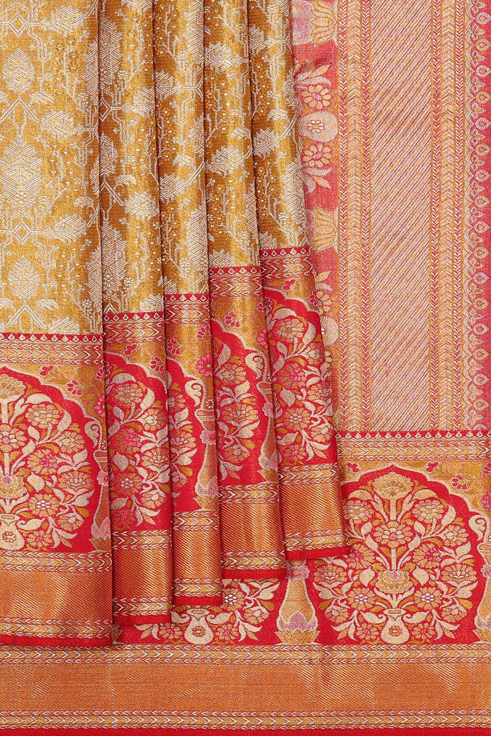 Kanchipattu Gold Tissue Brocade Saree