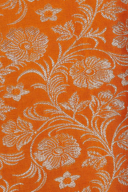 Image of Kanchipattu Orange Brocade Saree