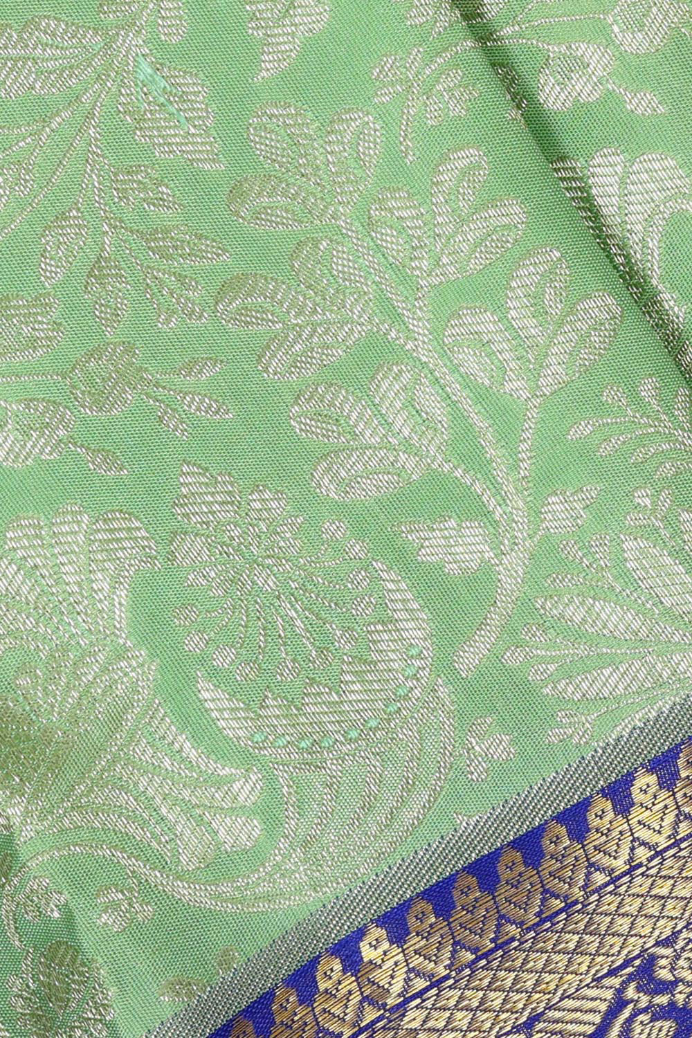 Kanchipattu Mint Green Brocade Saree