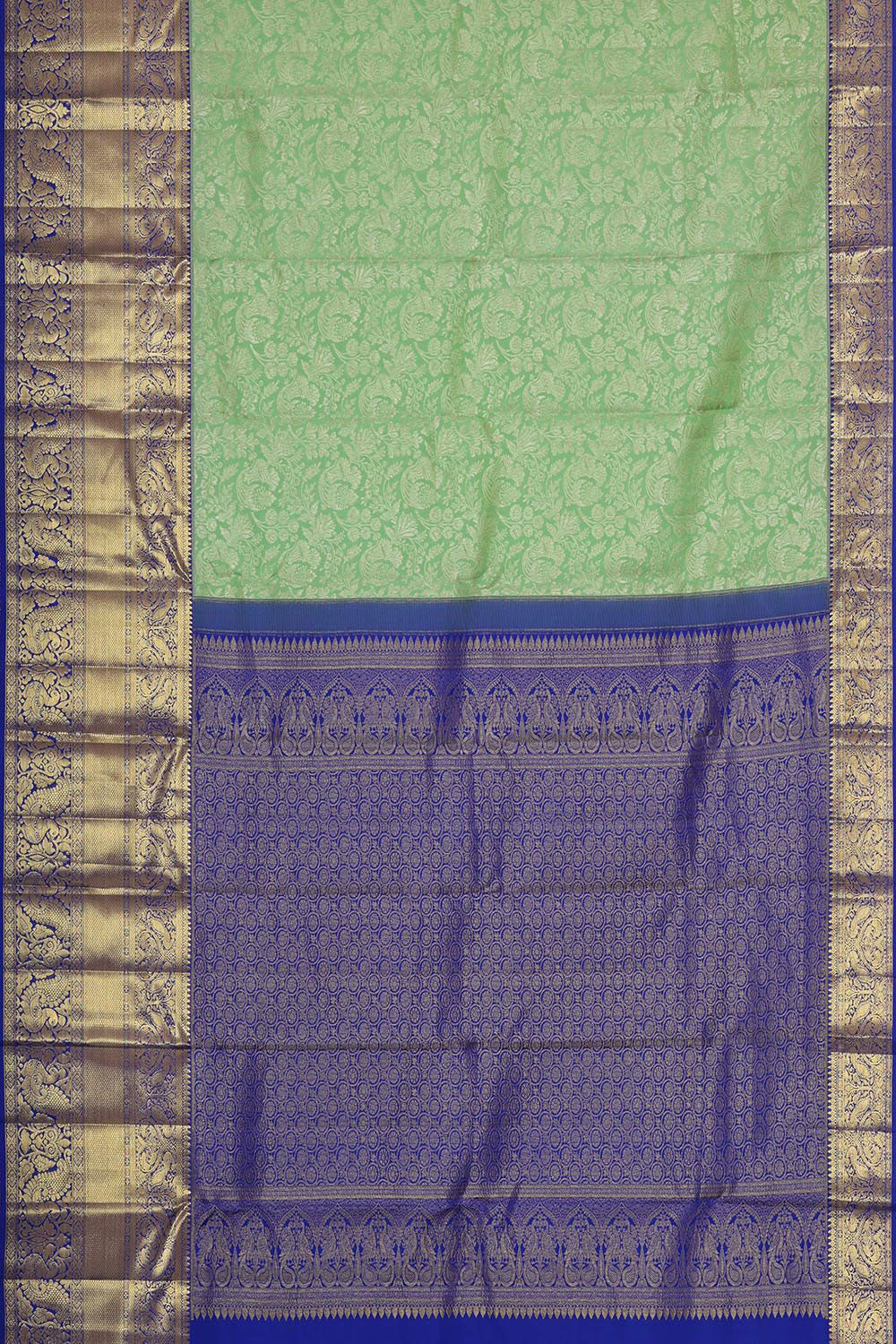 Kanchipattu Mint Green Brocade Saree