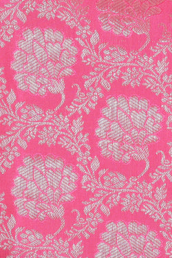 Image of Kanchipattu Rose Pink Brocade Saree